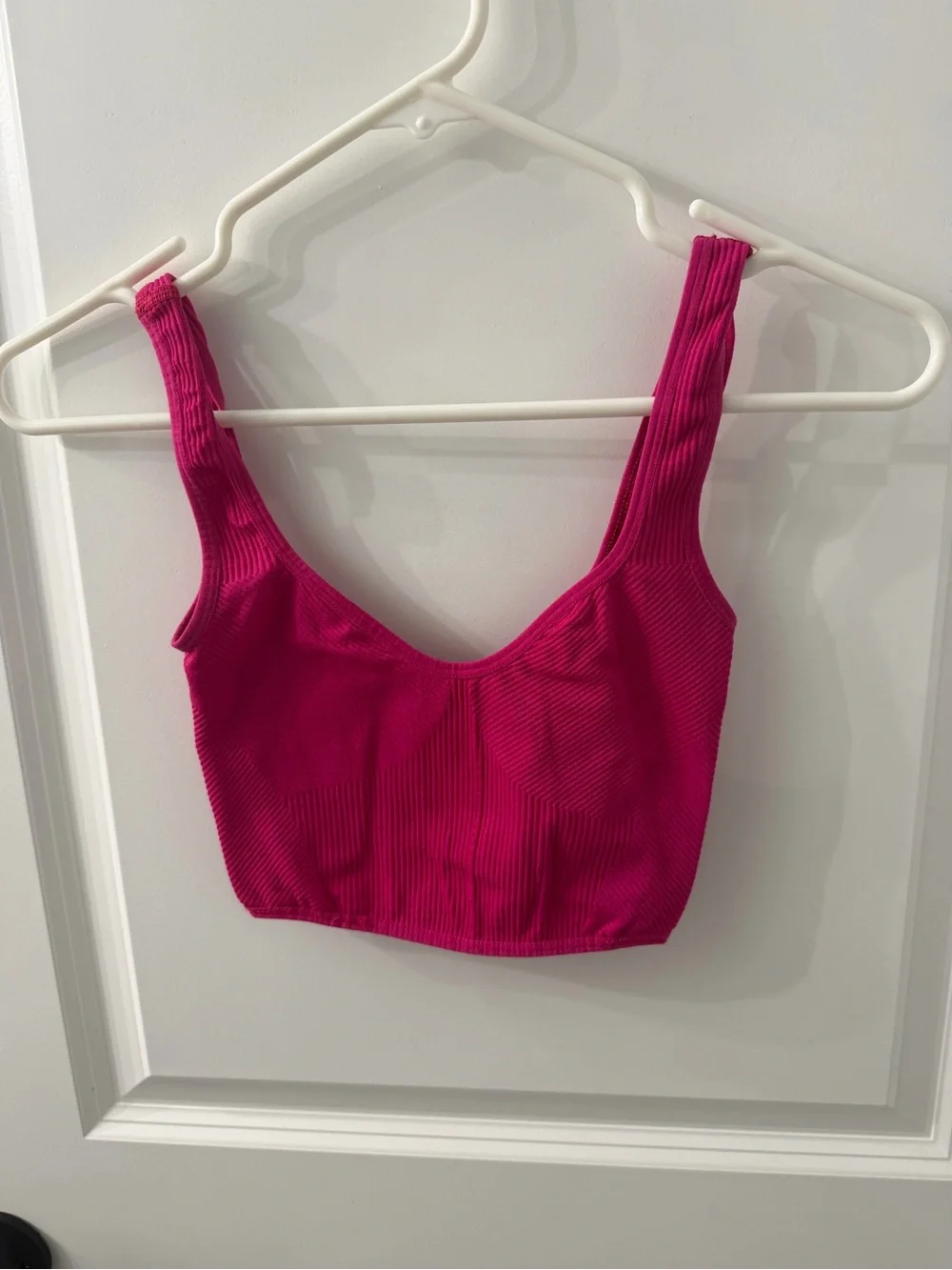 Urban Outfitters Fuchsia Ribbed Cropped Tank Top